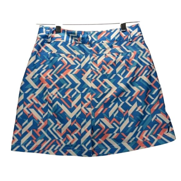 Slazenger Womens 0 Bright Blue Pink And White Pull-On Athletic Golf Skort - Picture 2 of 6